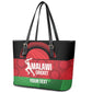 Afro Cricket Malawi Custom Leather Tote Bag Go Champions Flag Style - African Pride