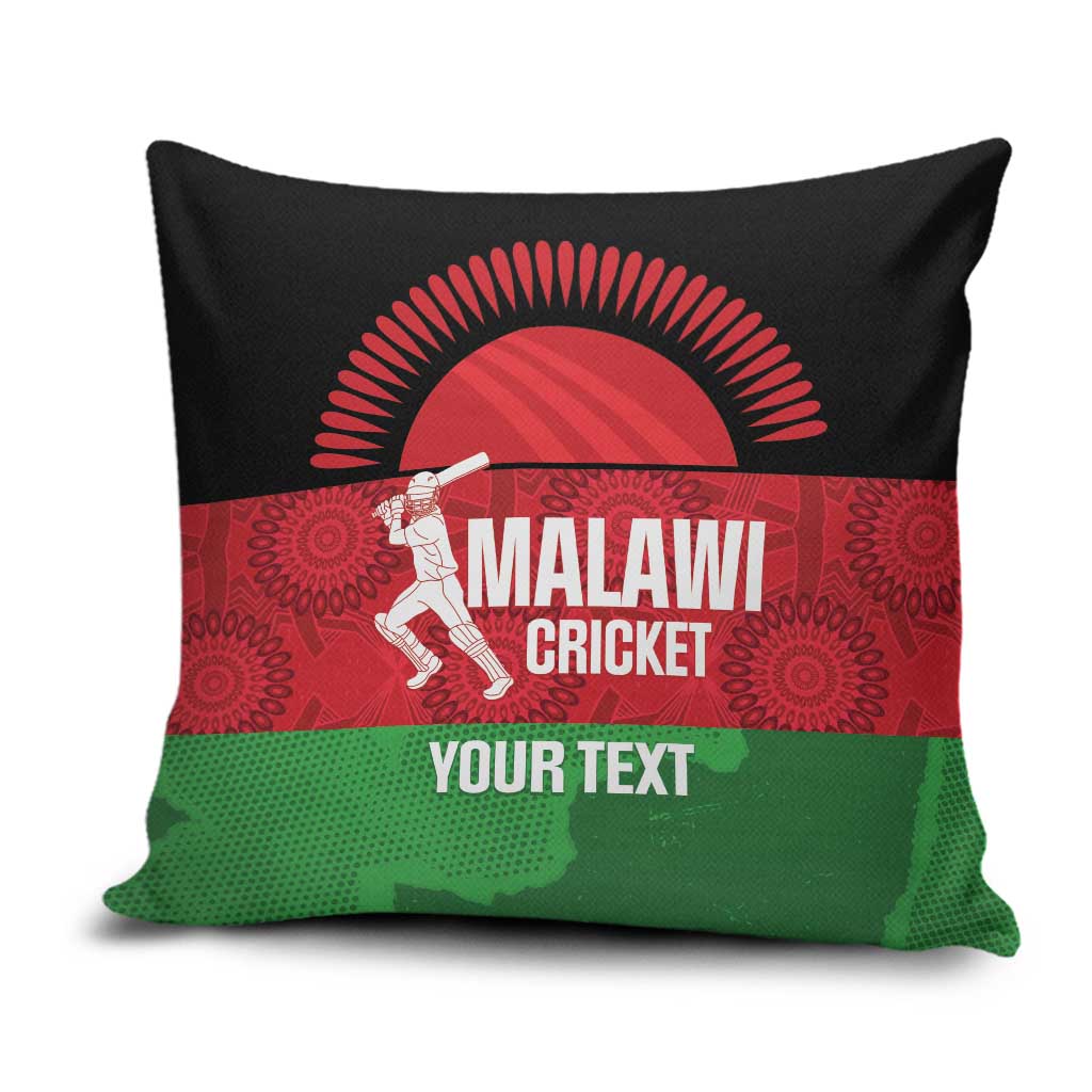 Custom Malawi Cricket Pillow Cover Go Champions Flag Style