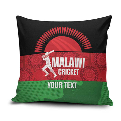 Custom Malawi Cricket Pillow Cover Go Champions Flag Style