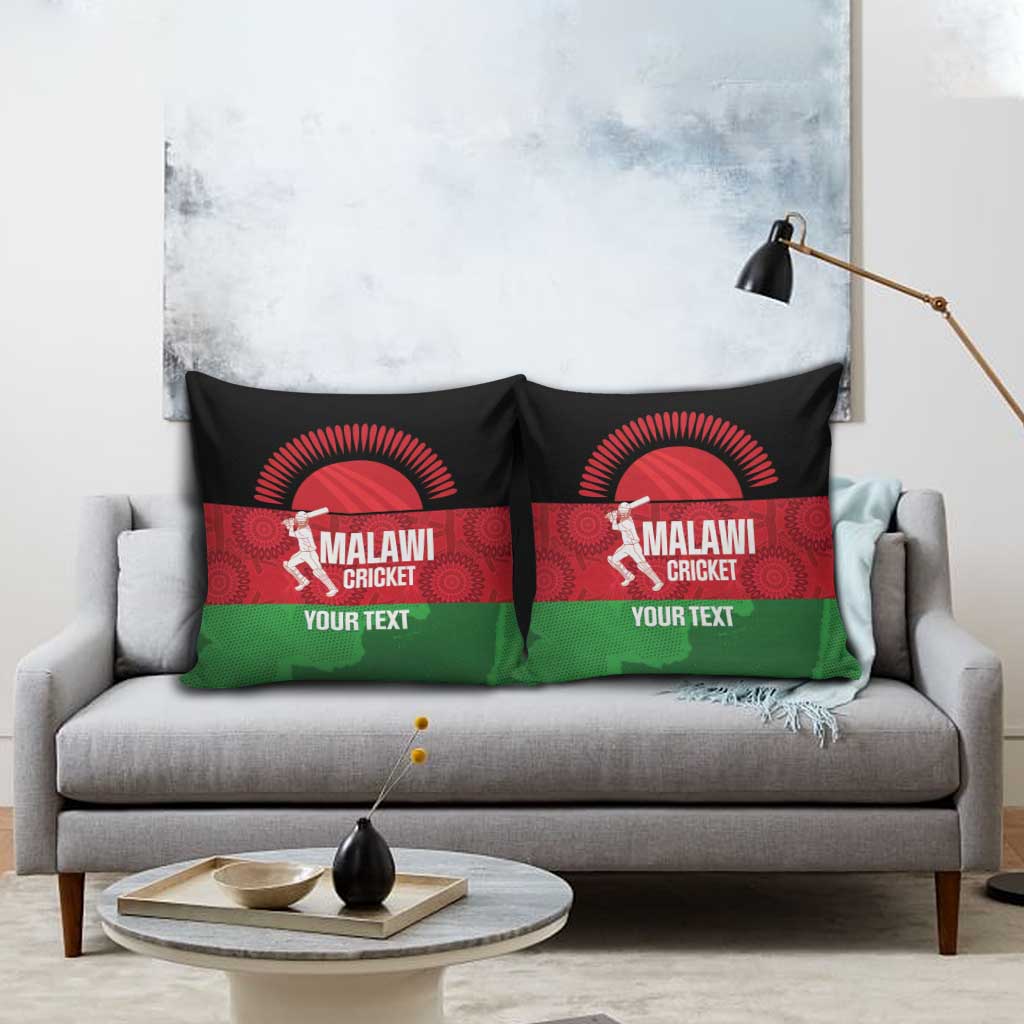Custom Malawi Cricket Pillow Cover Go Champions Flag Style