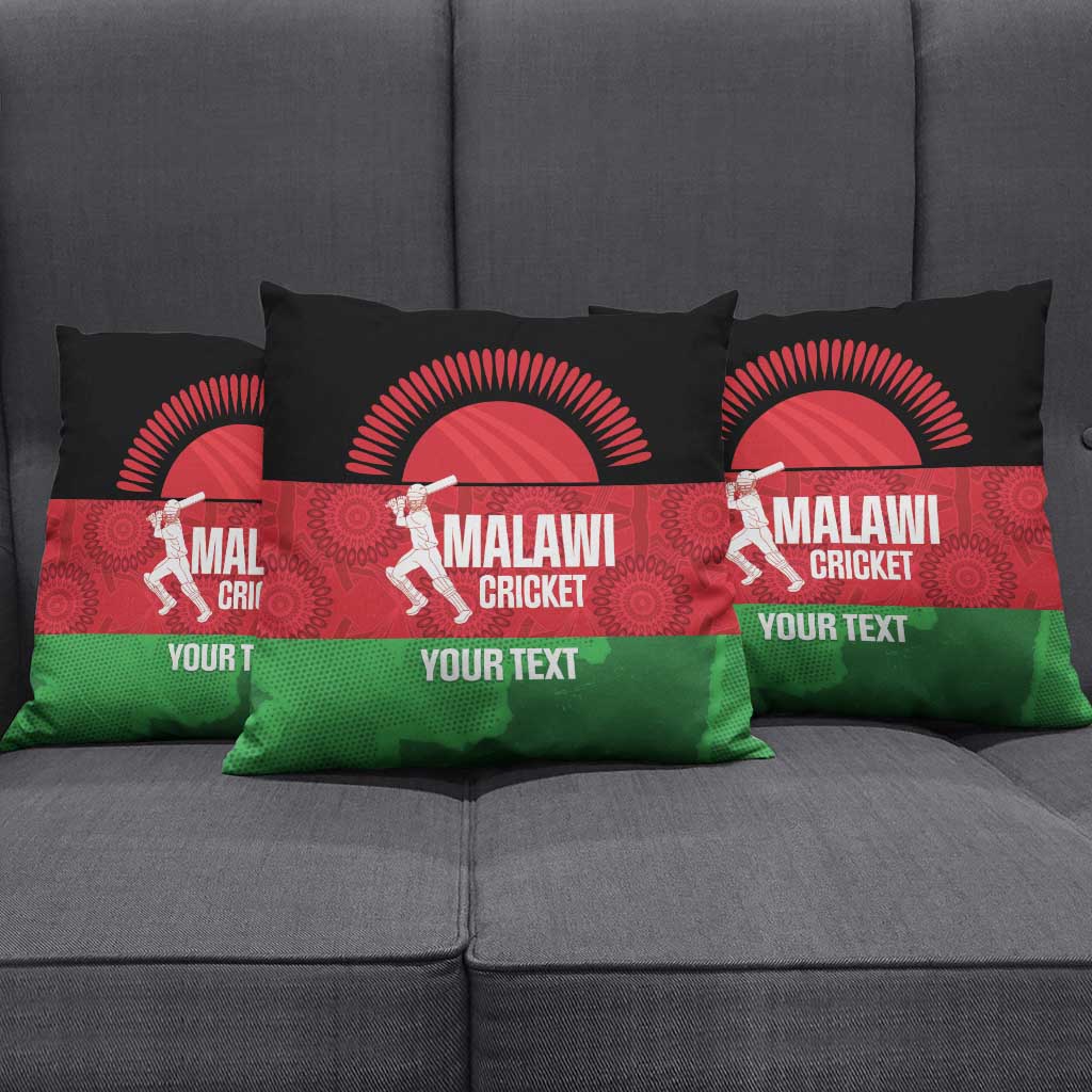 Custom Malawi Cricket Pillow Cover Go Champions Flag Style