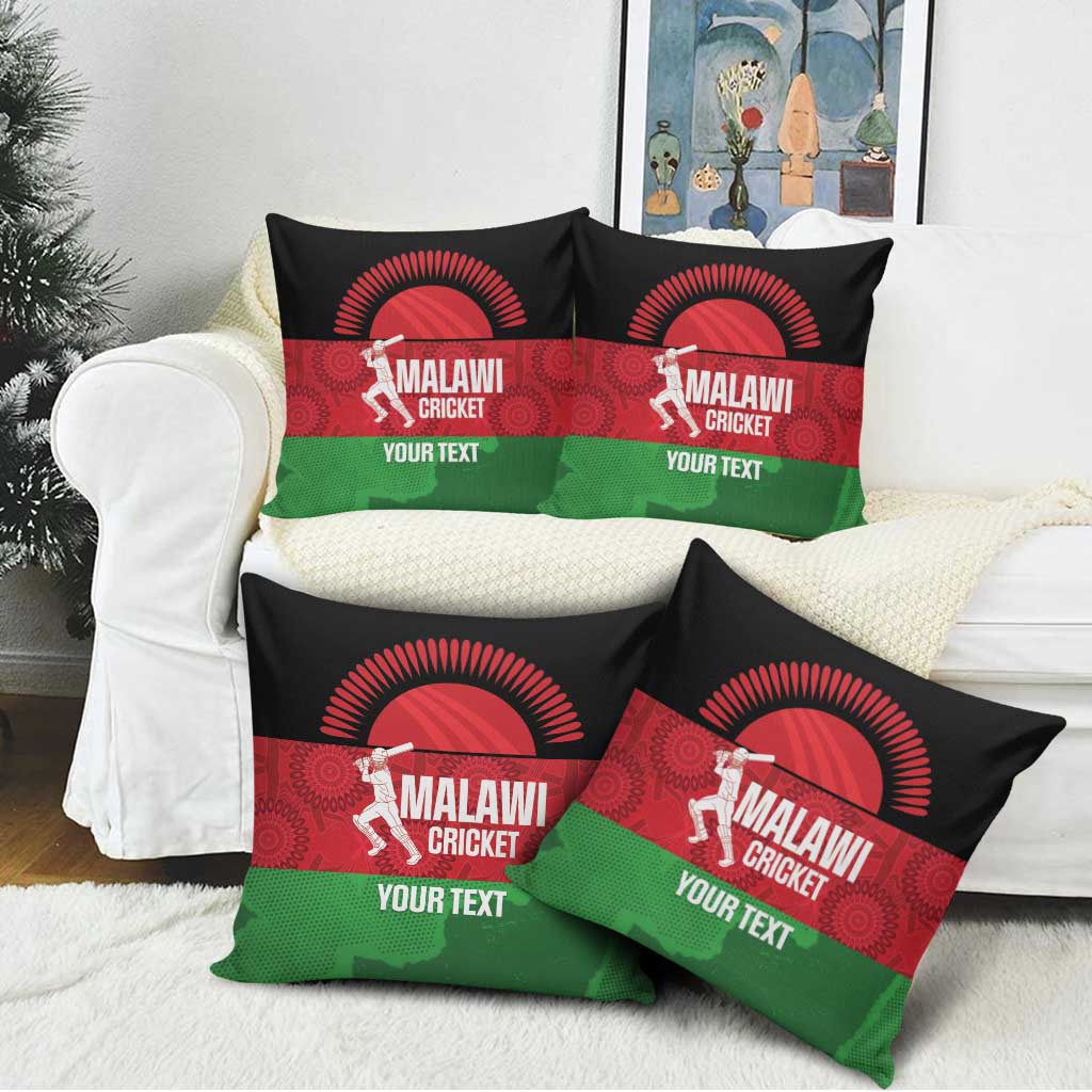 Custom Malawi Cricket Pillow Cover Go Champions Flag Style