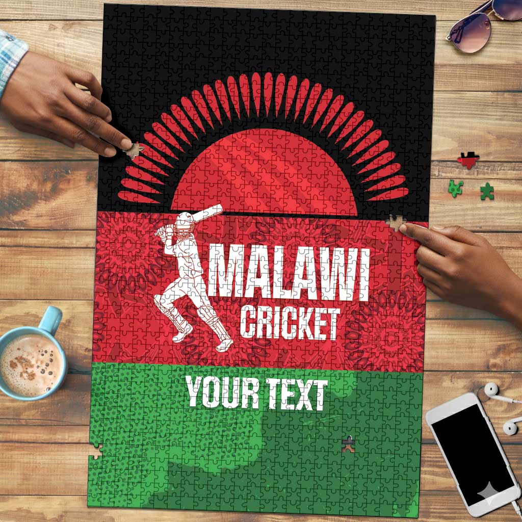 Custom Malawi Cricket Puzzle Go Champions Flag Style