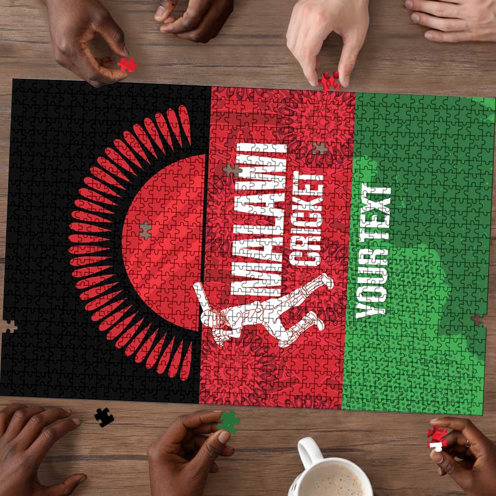 Custom Malawi Cricket Puzzle Go Champions Flag Style