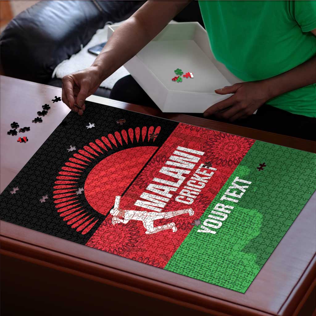 Custom Malawi Cricket Puzzle Go Champions Flag Style