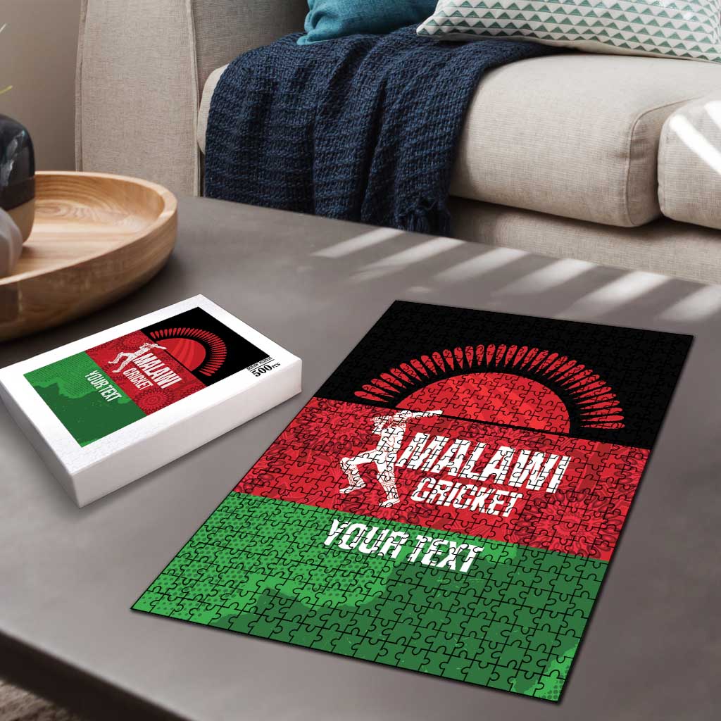Custom Malawi Cricket Puzzle Go Champions Flag Style