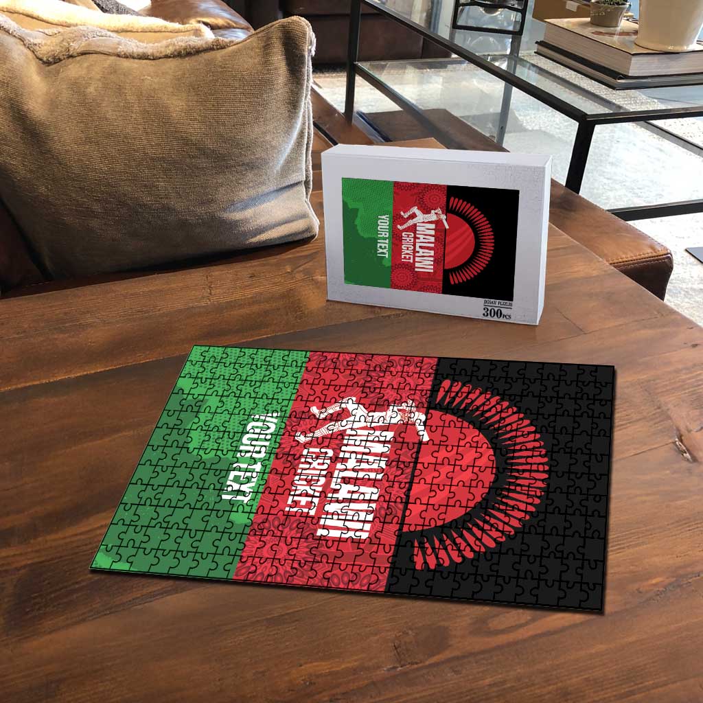 Custom Malawi Cricket Puzzle Go Champions Flag Style
