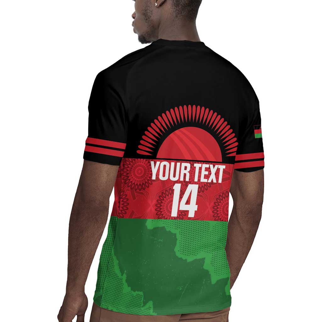 Afro Cricket Malawi Custom Rugby Jersey Go Champions Flag Style - African Pride