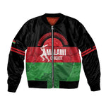 Afro Cricket Malawi Custom Sleeve Zip Bomber Jacket Go Champions Flag Style - African Pride