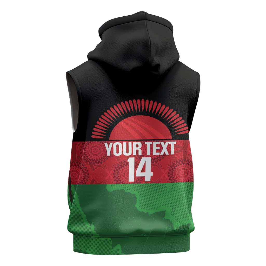 Afro Cricket Malawi Custom Sleeveless Hoodie Go Champions Flag Style - African Pride