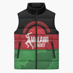 Custom Malawi Cricket Sleeveless Puffer Jacket Go Champions Flag Style