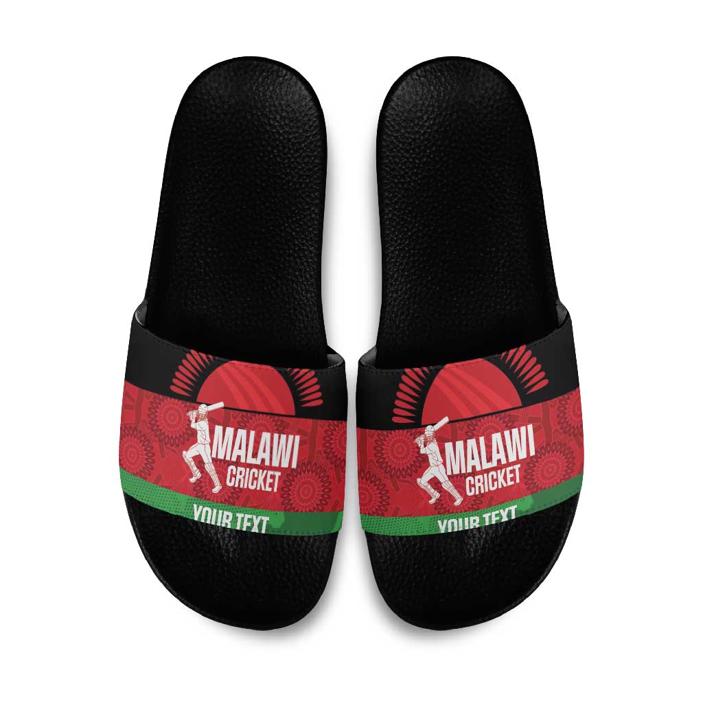 Custom Malawi Cricket Slide Sandals Go Champions Flag Style