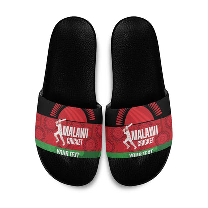 Custom Malawi Cricket Slide Sandals Go Champions Flag Style