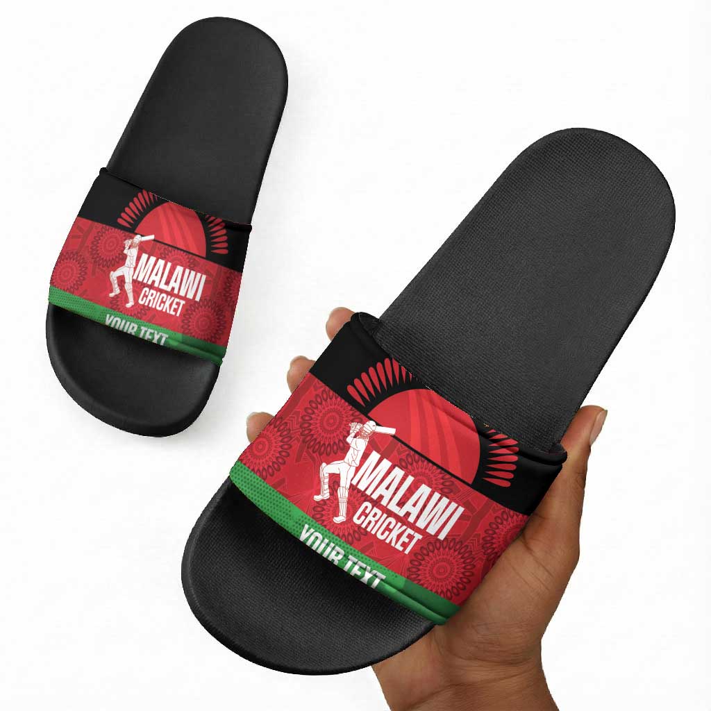 Custom Malawi Cricket Slide Sandals Go Champions Flag Style