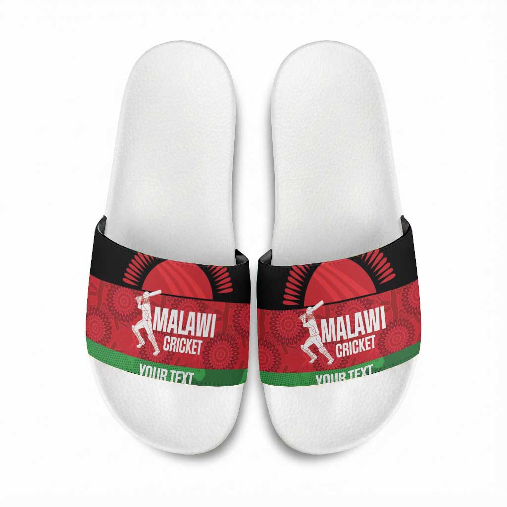 Custom Malawi Cricket Slide Sandals Go Champions Flag Style
