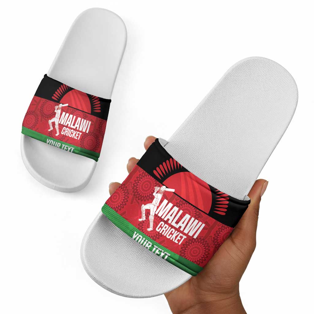 Custom Malawi Cricket Slide Sandals Go Champions Flag Style