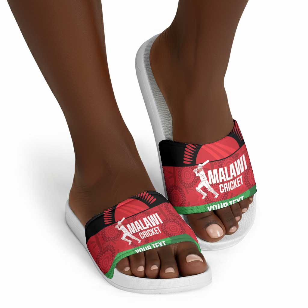 Custom Malawi Cricket Slide Sandals Go Champions Flag Style