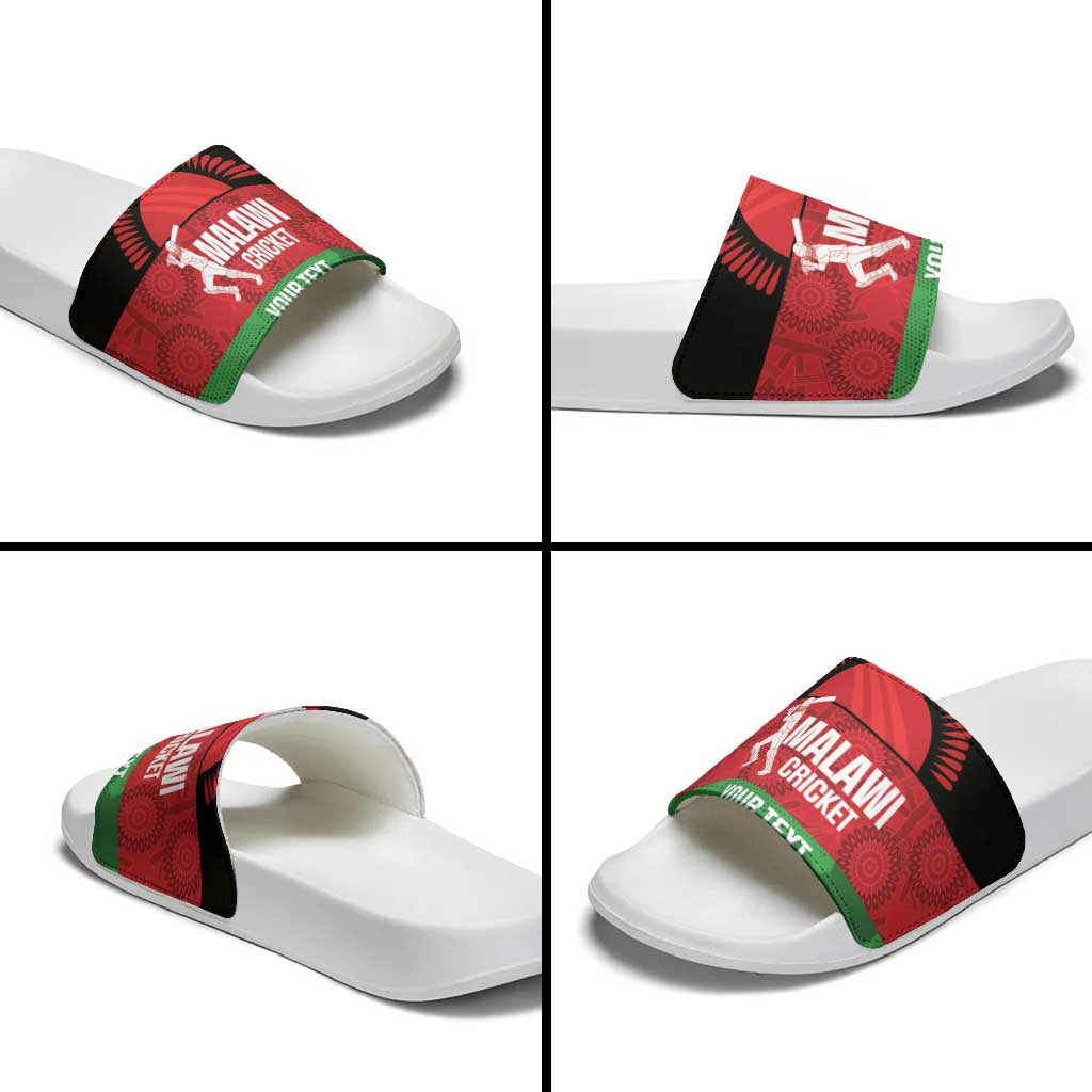 Custom Malawi Cricket Slide Sandals Go Champions Flag Style