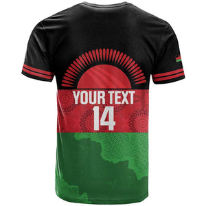 Afro Cricket Malawi Custom T shirt Go Champions Flag Style - African Pride