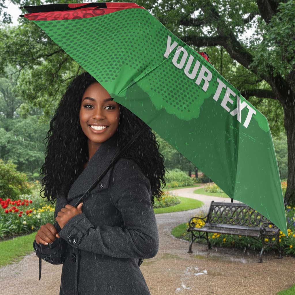 Custom Malawi Cricket Umbrella Go Champions Flag Style