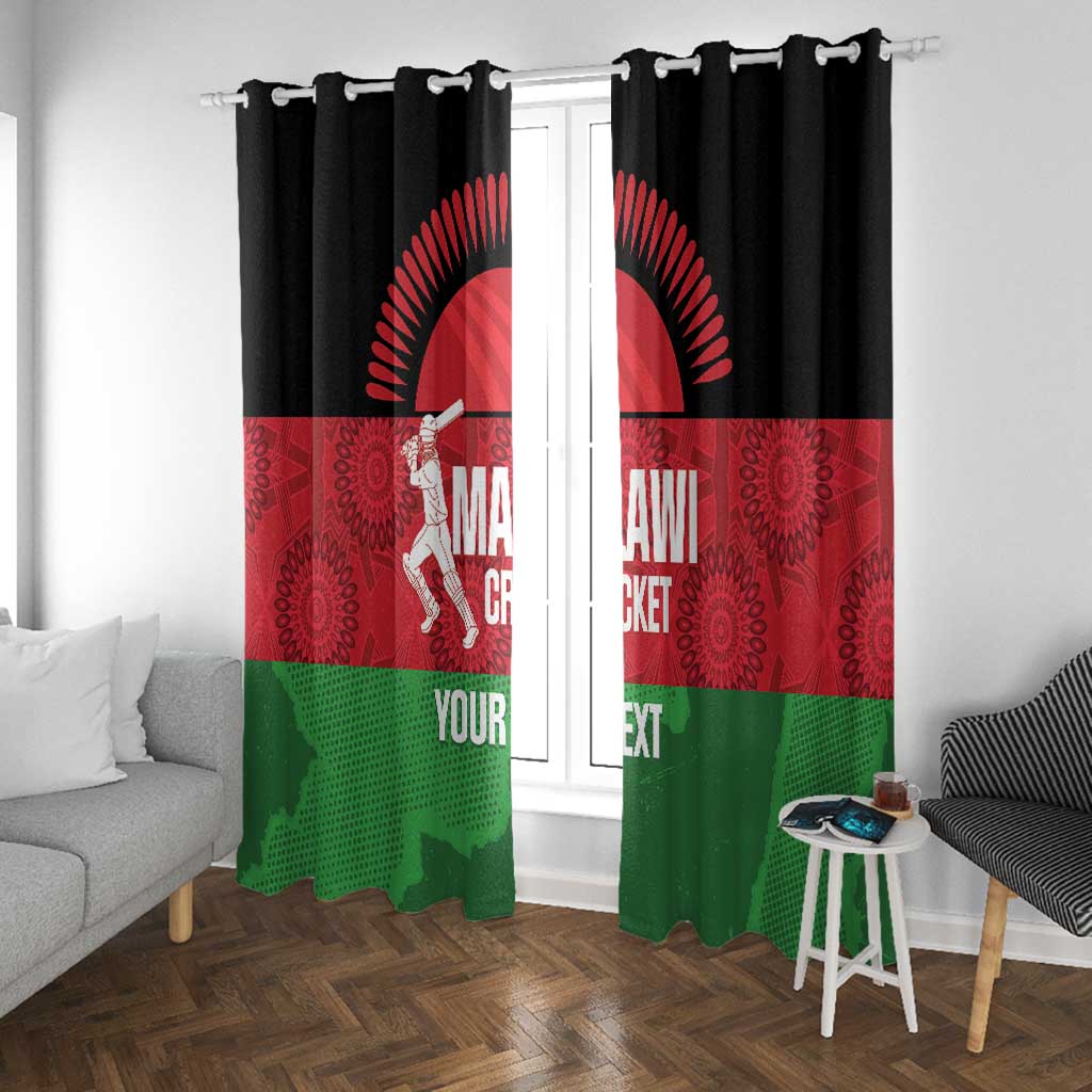 Afro Cricket Malawi Custom Window Curtain Go Champions Flag Style - African Pride