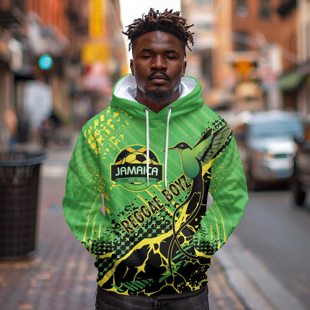 Custom Jamaica Football Hoodie Come On Reggae Boyz Red-billed streamertail - African Pride