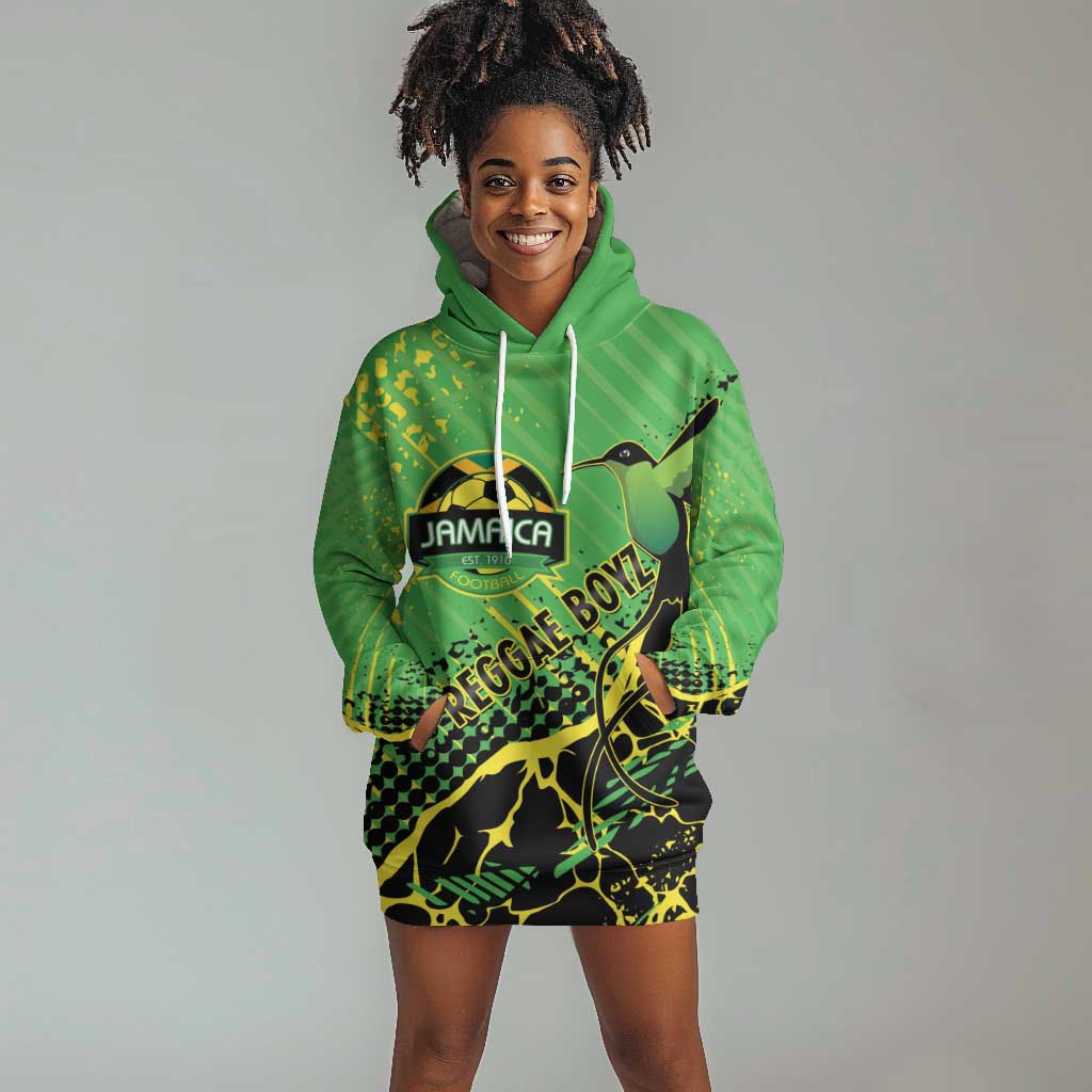 Custom Jamaica Football Hoodie Dress Come On Reggae Boyz Red-billed streamertail - African Pride