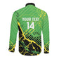 Custom Jamaica Football Long Sleeve Button Shirt Come On Reggae Boyz Red-billed streamertail - African Pride