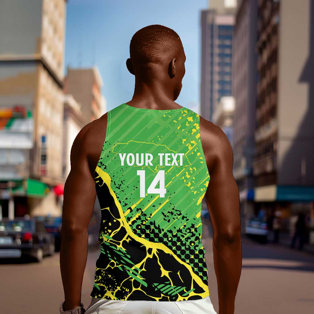 Custom Jamaica Football Men Tank Top Come On Reggae Boyz Red-billed streamertail - African Pride