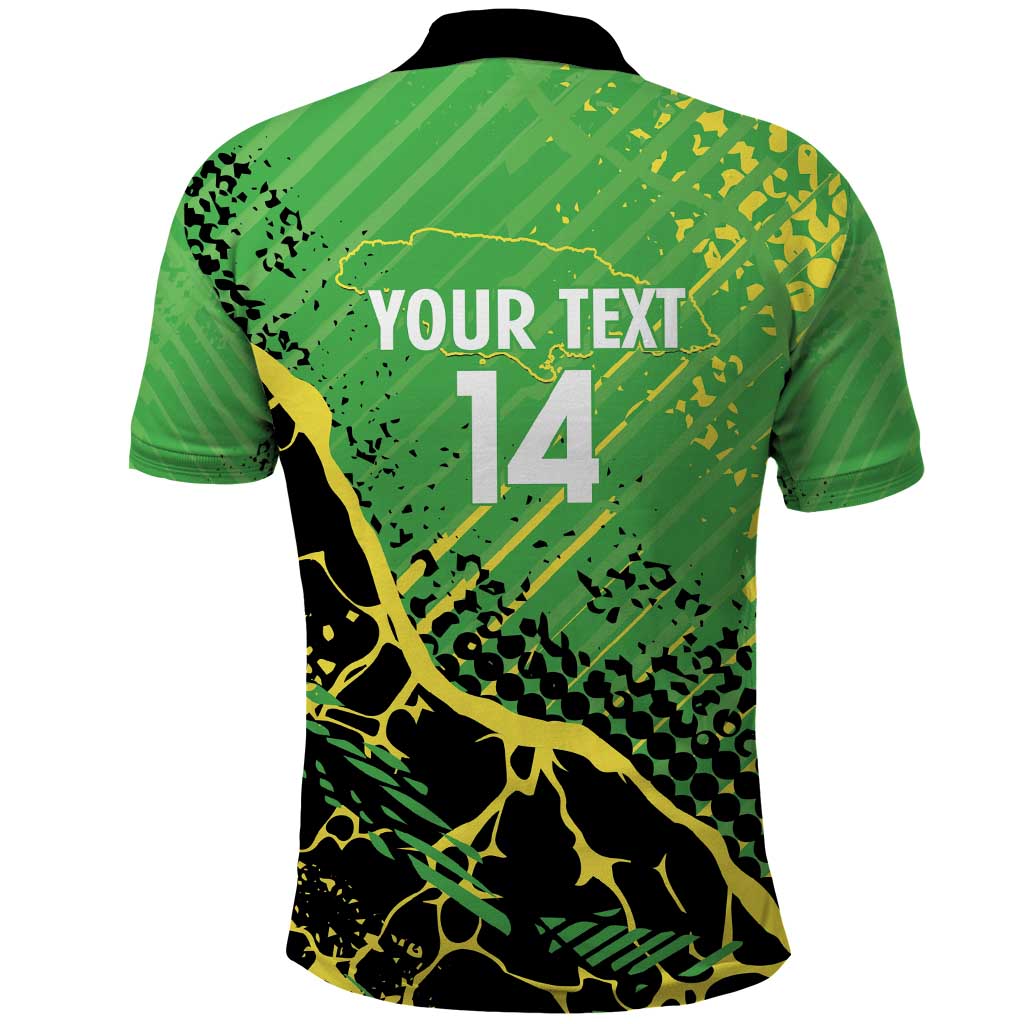 Custom Jamaica Football Polo Shirt Come On Reggae Boyz Red-billed streamertail - African Pride