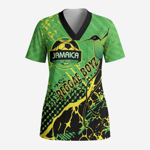 Custom Jamaica Football Scrub Top Come On Reggae Boyz Red-billed streamertail - African Pride
