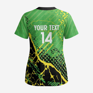 Custom Jamaica Football Scrub Top Come On Reggae Boyz Red-billed streamertail - African Pride