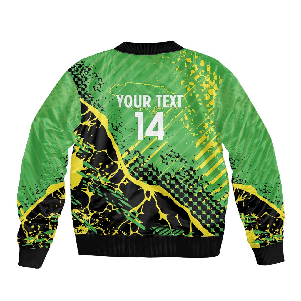 Custom Jamaica Football Sleeve Zip Bomber Jacket Come On Reggae Boyz Red-billed streamertail - African Pride