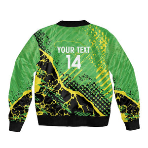 Custom Jamaica Football Sleeve Zip Bomber Jacket Come On Reggae Boyz Red-billed streamertail - African Pride