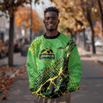 Custom Jamaica Football Sweatshirt Come On Reggae Boyz Red-billed streamertail - African Pride