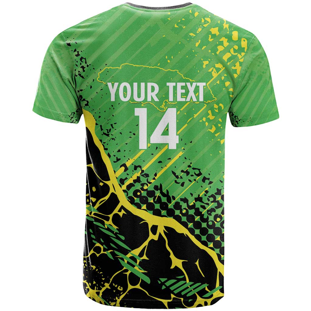 Custom Jamaica Football T shirt Come On Reggae Boyz Red-billed streamertail - African Pride
