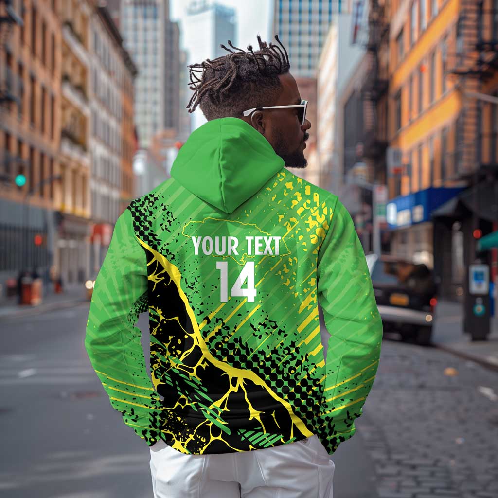 Custom Jamaica Football Zip Hoodie Come On Reggae Boyz Red-billed streamertail - African Pride