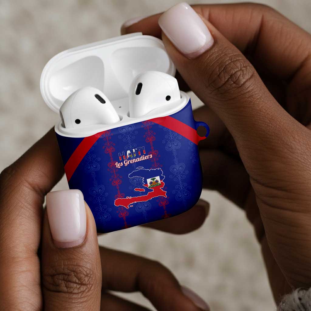 Haiti Football AirPods Case Les Grenadiers Veve Vodou Blue