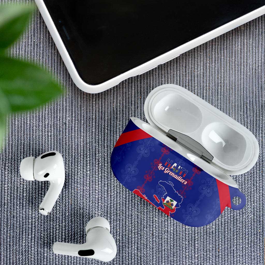 Haiti Football AirPods Case Les Grenadiers Veve Vodou Blue