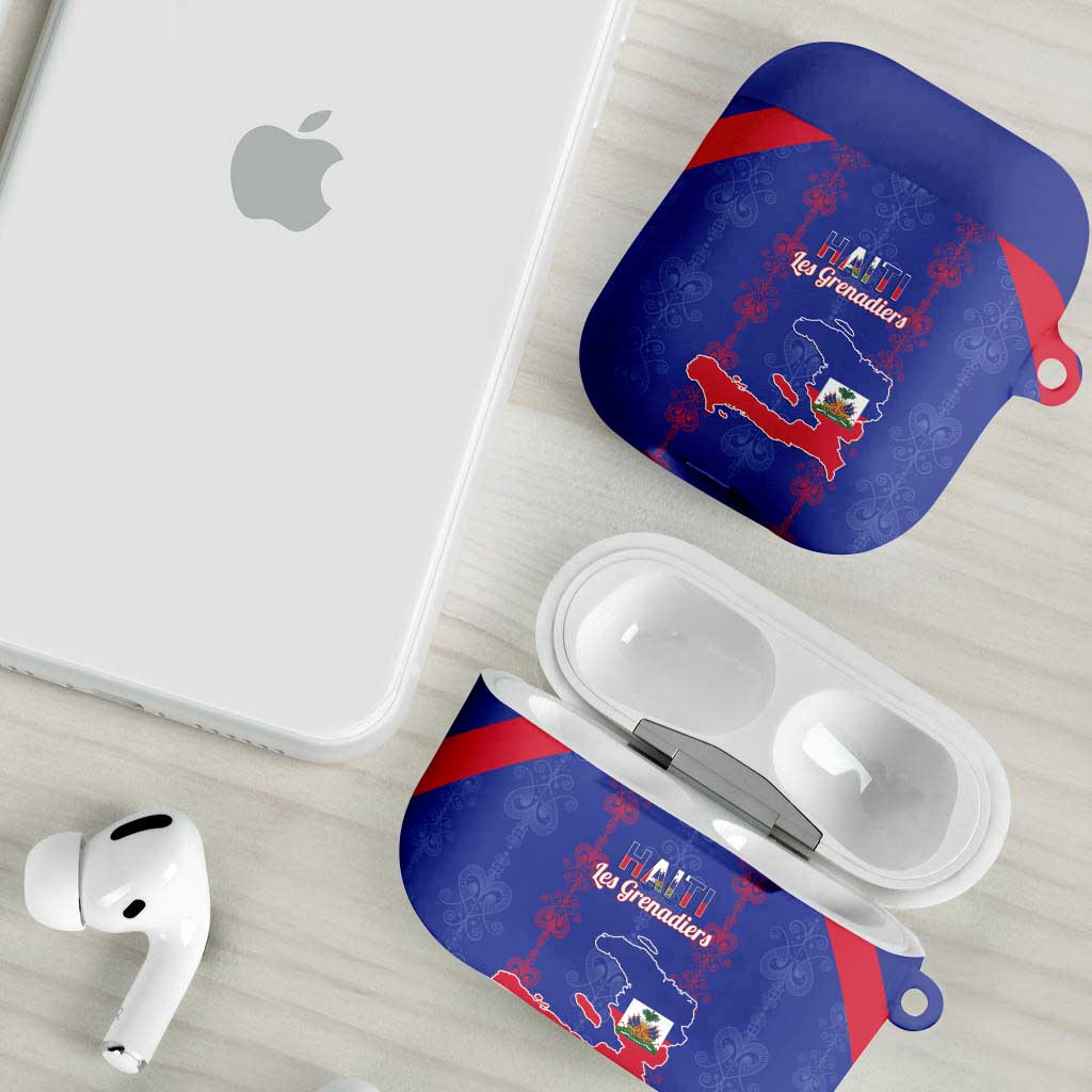Haiti Football AirPods Case Les Grenadiers Veve Vodou Blue