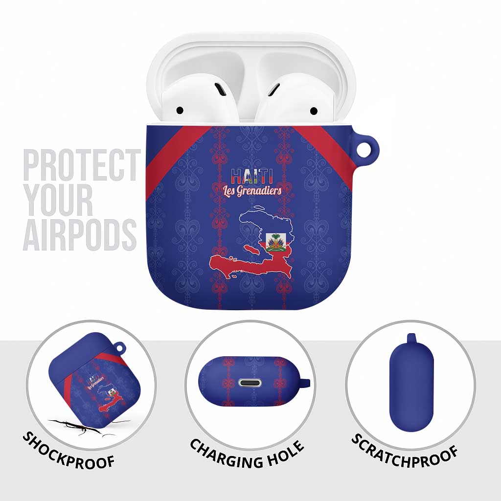 Haiti Football AirPods Case Les Grenadiers Veve Vodou Blue