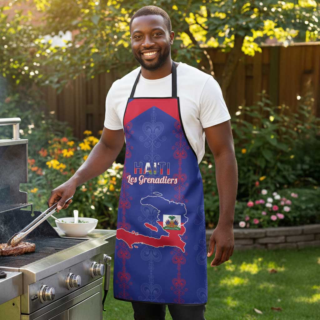 Haiti Football Apron Les Grenadiers Veve Vodou Blue
