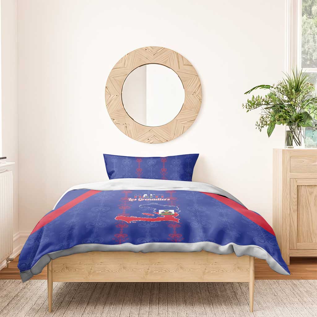 Haiti Football Bedding Set Les Grenadiers Veve Vodou Blue - African Pride