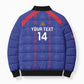 Custom Haiti Football Bomber Puffer Jacket Les Grenadiers Veve Vodou Blue