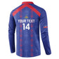 Custom Haiti Football Button Sweatshirt Les Grenadiers Veve Vodou Blue