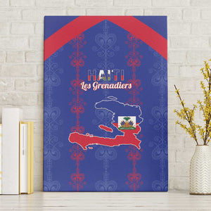 Haiti Football Canvas Wall Art Les Grenadiers Veve Vodou Blue - African Pride