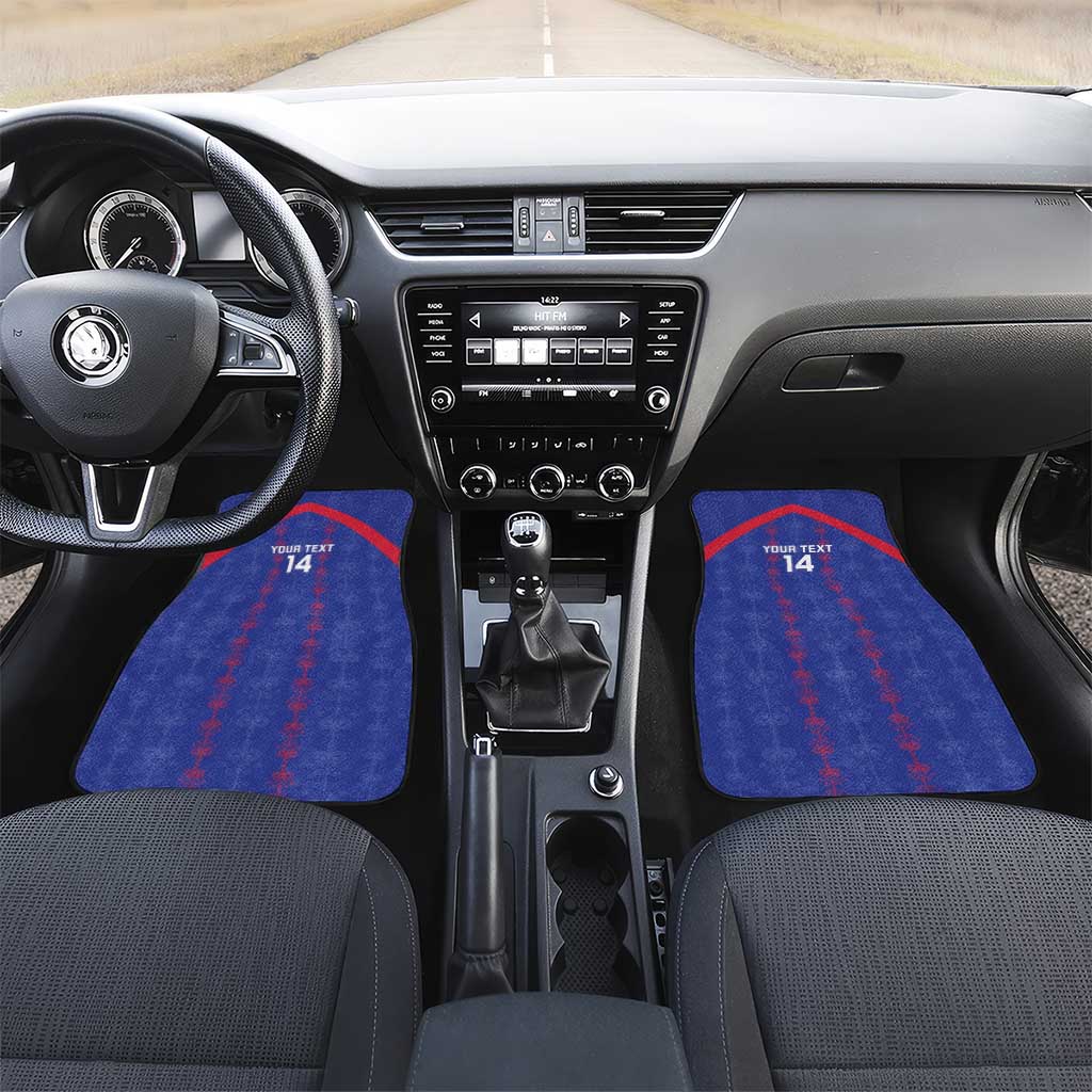 Custom Haiti Football Car Mats Les Grenadiers Veve Vodou Blue - African Pride
