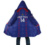 Custom Haiti Football Cloak Les Grenadiers Veve Vodou Blue