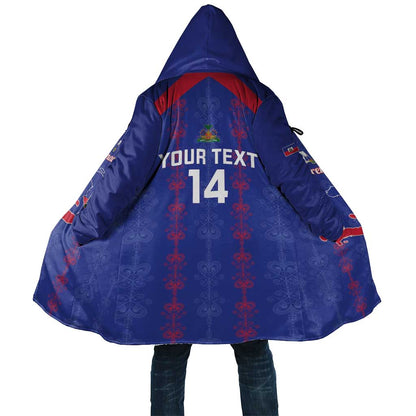 Custom Haiti Football Cloak Les Grenadiers Veve Vodou Blue