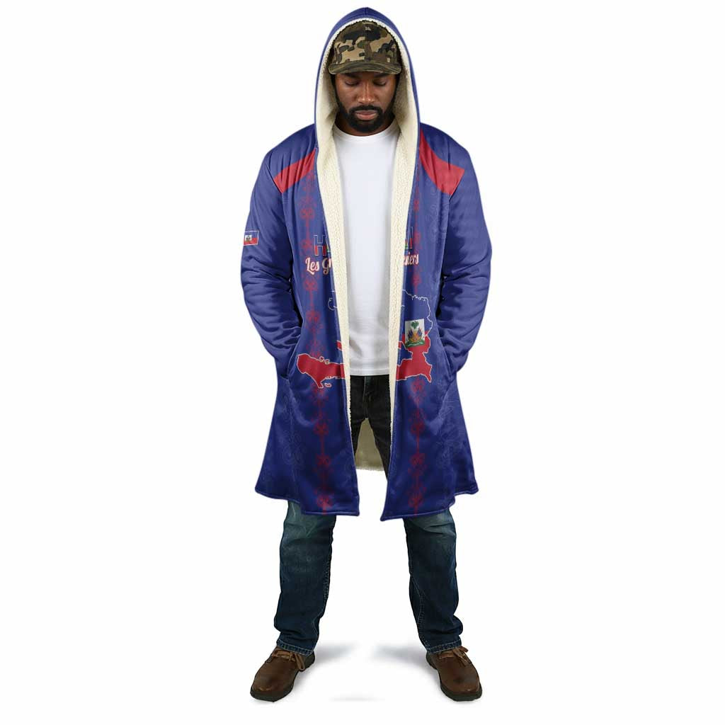 Custom Haiti Football Cloak Les Grenadiers Veve Vodou Blue